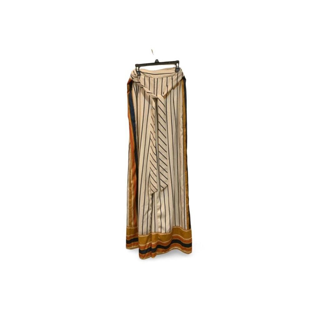 Lulu's Cream and Mustard Striped Wide Leg Pants
